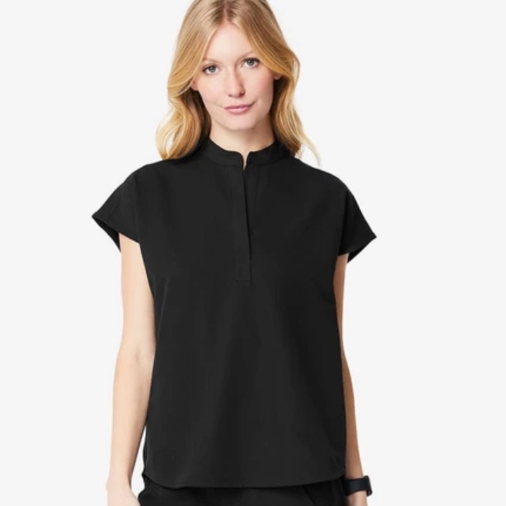 FIGS RAFAELA Mandarin Collar Scrub Top